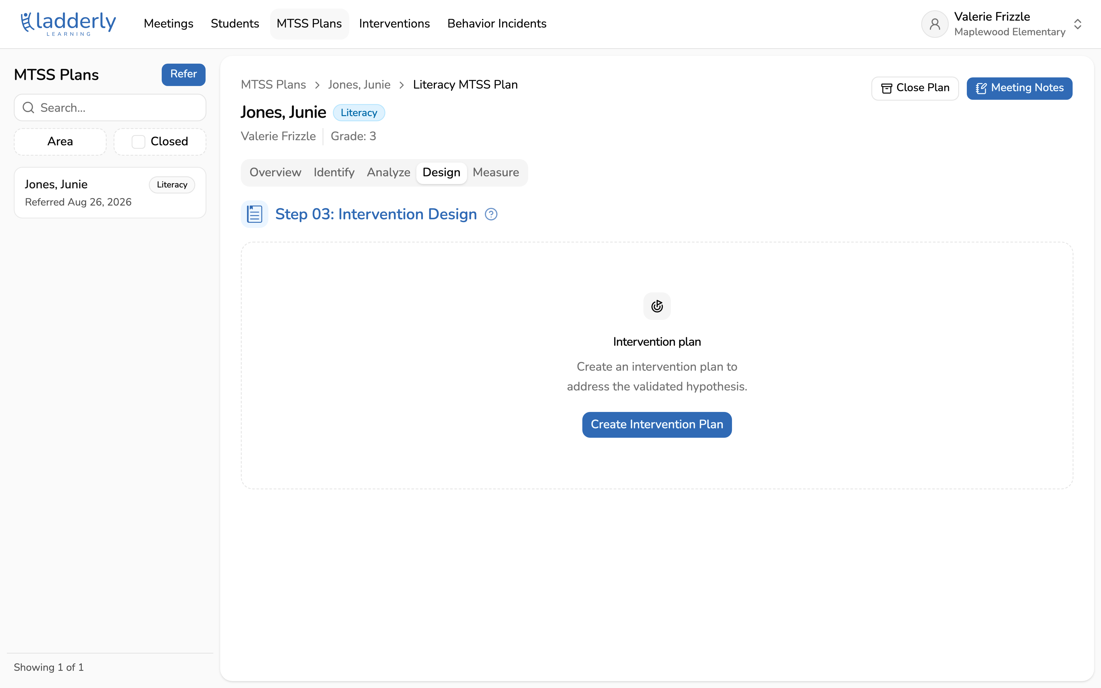 Start the plan from the Design tab